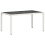 Mesa de jardín superficie de vidrio ratán PE blanco 150x90x75cm de , Mesas de jardín - Ref: Foro24-368126, Precio: 134,50 €, ...