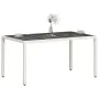 Mesa de jardín superficie de vidrio ratán PE blanco 150x90x75cm de , Mesas de jardín - Ref: Foro24-368126, Precio: 141,34 €, ...