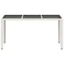 Mesa de jardín superficie de vidrio ratán PE blanco 150x90x75cm de , Mesas de jardín - Ref: Foro24-368126, Precio: 141,34 €, ...