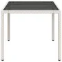 Mesa de jardín superficie de vidrio ratán PE blanco 150x90x75cm de , Mesas de jardín - Ref: Foro24-368126, Precio: 141,34 €, ...