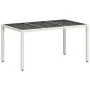 Mesa de jardín superficie de vidrio ratán PE blanco 150x90x75cm de , Mesas de jardín - Ref: Foro24-368126, Precio: 141,34 €, ...