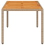 Mesa de jardín ratán PE beige y madera de acacia 190x90x75 cm de , Mesas de jardín - Ref: Foro24-368130, Precio: 191,98 €, De...