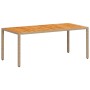 Mesa de jardín ratán PE beige y madera de acacia 190x90x75 cm de , Mesas de jardín - Ref: Foro24-368130, Precio: 191,98 €, De...