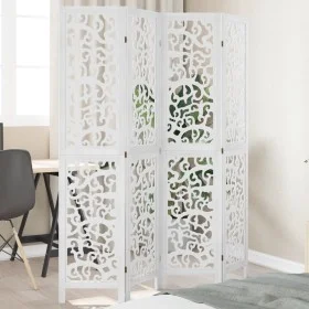 White Paulownia solid wood 4-panel dividing screen by , Room dividers - Ref: Foro24-358738, Price: 107,85 €, Discount: %