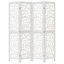 Biombo separador de 4 paneles madera maciza Paulownia blanco de , Divisores de ambientes - Ref: Foro24-358738, Precio: 114,09...