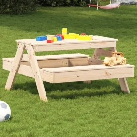 Mesa de picnic para niños madera maciza de pino 88x97x52 cm de , Mesas de jardín - Ref: Foro24-832596, Precio: 69,32 €, Descu...
