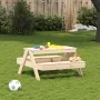 Mesa de picnic para niños madera maciza de pino 88x97x52 cm de , Mesas de jardín - Ref: Foro24-832596, Precio: 69,32 €, Descu...