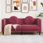 2-seater sofa with red velvet cushions by , Sofas - Ref: Foro24-372636, Price: 239,73 €, Discount: %