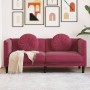Sofá de 2 plazas con cojines terciopelo rojo tinto de , Sofás - Ref: Foro24-372636, Precio: 243,34 €, Descuento: %