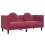 Sofá de 2 plazas con cojines terciopelo rojo tinto de , Sofás - Ref: Foro24-372636, Precio: 243,34 €, Descuento: %