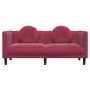 Sofá de 2 plazas con cojines terciopelo rojo tinto de , Sofás - Ref: Foro24-372636, Precio: 243,34 €, Descuento: %