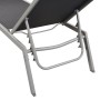 Tumbonas con mesitas 2 uds acero y textileno negro de vidaXL, Tumbonas - Ref: Foro24-48012, Precio: 180,39 €, Descuento: %