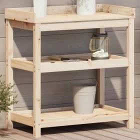 Mesa de plantación con estantes madera pino 82,5x45x86,5 cm de , Soportes para macetas - Ref: Foro24-832432, Precio: 76,35 €,...