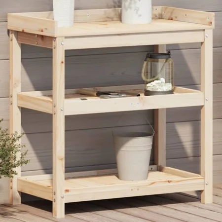 Mesa de plantación con estantes madera pino 82,5x45x86,5 cm de , Soportes para macetas - Ref: Foro24-832432, Precio: 76,35 €,...