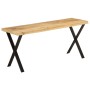 Banco con borde natural de madera de mango maciza 105 cm de , Bancos - Ref: Foro24-372759, Precio: 70,58 €, Descuento: %