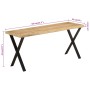 Banco con borde natural de madera de mango maciza 105 cm de , Bancos - Ref: Foro24-372759, Precio: 70,58 €, Descuento: %
