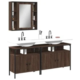 Set de muebles de baño 3 pzas madera contrachapada roble marrón de , Muebles de baño - Ref: Foro24-3214729, Precio: 172,51 €,...