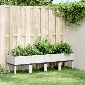 Jardinera con patas PP blanco 160x40x42 cm de , Maceteros y jardineras - Ref: Foro24-367904, Precio: 80,25 €, Descuento: %