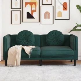 Sofá con cojines 2 plazas terciopelo verde oscuro de , Sofás - Ref: Foro24-372634, Precio: 237,85 €, Descuento: %