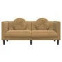 2 seater brown velvet sofa with cushions by , Sofas - Ref: Foro24-372641, Price: 222,54 €, Discount: %