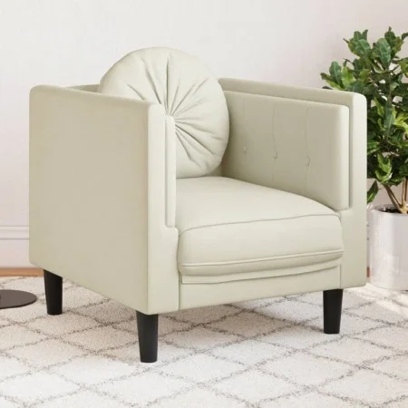 Armchair with cream velvet cushion by , Sofas - Ref: Foro24-372629, Price: 186,73 €, Discount: %