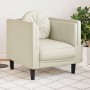 Sillón con cojín terciopelo color crema de , Sofás - Ref: Foro24-372629, Precio: 189,98 €, Descuento: %