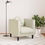 Sillón con cojín terciopelo color crema de , Sofás - Ref: Foro24-372629, Precio: 189,98 €, Descuento: %