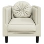 Sillón con cojín terciopelo color crema de , Sofás - Ref: Foro24-372629, Precio: 189,98 €, Descuento: %