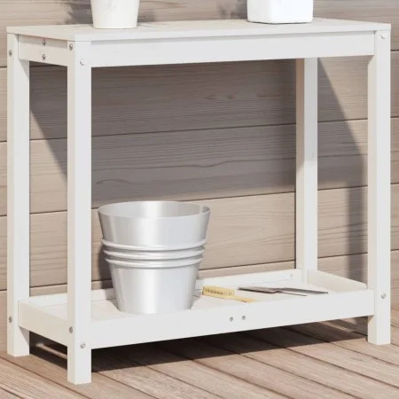 Mesa de plantación con estante madera pino blanco 82,5x35x75 cm de , Soportes para macetas - Ref: Foro24-832388, Precio: 72,7...