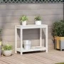 Mesa de plantación con estante madera pino blanco 82,5x35x75 cm de , Soportes para macetas - Ref: Foro24-832388, Precio: 72,7...