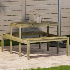 Mesa de pícnic madera pino impregnada 110x134x75 cm de , Mesas de jardín - Ref: Foro24-832561, Precio: 102,26 €, Descuento: %