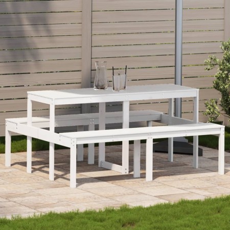 Mesa de pícnic madera maciza de pino blanco 160x134x75 cm de , Mesas de jardín - Ref: Foro24-832563, Precio: 146,85 €, Descue...