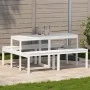 Mesa de pícnic madera maciza de pino blanco 160x134x75 cm de , Mesas de jardín - Ref: Foro24-832563, Precio: 145,48 €, Descue...