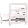 Sofá de jardín con reposabrazo mesa auxiliar madera pino blanco de , Sofás de exterior - Ref: Foro24-844879, Precio: 74,17 €,...