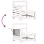 Sofá de jardín con reposabrazo mesa auxiliar madera pino blanco de , Sofás de exterior - Ref: Foro24-844879, Precio: 74,17 €,...