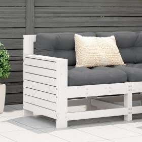 Sofá jardín con reposabrazos y cojín madera maciza pino blanco de , Sofás de exterior - Ref: Foro24-844921, Precio: 97,37 €, ...
