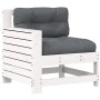 Sofá jardín con reposabrazos y cojín madera maciza pino blanco de , Sofás de exterior - Ref: Foro24-844921, Precio: 97,37 €, ...