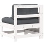 Sofá jardín con reposabrazos y cojín madera maciza pino blanco de , Sofás de exterior - Ref: Foro24-844921, Precio: 97,37 €, ...
