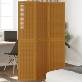 Biombo separador de 3 paneles madera maciza paulownia marrón de , Divisores de ambientes - Ref: Foro24-358814, Precio: 92,53 ...