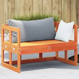 Banco sofá de jardín extensible madera maciza de pino marrón de , Bancos de jardín - Ref: Foro24-844659, Precio: 137,66 €, De...