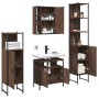 Set de muebles de baño 4 pzas madera contrachapada marrón roble de , Muebles de baño - Ref: Foro24-3214769, Precio: 266,70 €,...