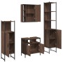 Set de muebles de baño 4 pzas madera contrachapada marrón roble de , Muebles de baño - Ref: Foro24-3214769, Precio: 266,70 €,...