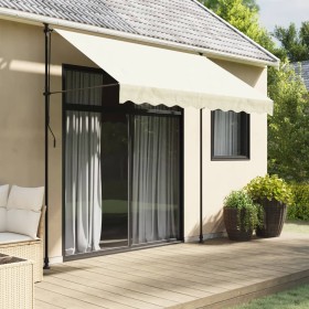 Toldo retráctil de tela y acero crema 250x150 cm de , Toldos - Ref: Foro24-368746, Precio: 83,65 €, Descuento: %