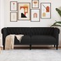 Sofá Chesterfield de 3 plazas tela negro de , Sofás - Ref: Foro24-372558, Precio: 325,96 €, Descuento: %
