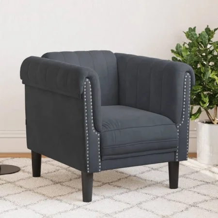 Sillón de terciopelo gris oscuro de , Sofás - Ref: Foro24-372566, Precio: 174,82 €, Descuento: %