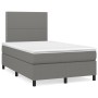 Cama box spring con colchón y LED tela marrón oscuro 120x190 cm de , Camas y somieres - Ref: Foro24-3270191, Precio: 388,95 €...