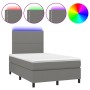 Cama box spring con colchón y LED tela marrón oscuro 120x190 cm de , Camas y somieres - Ref: Foro24-3270191, Precio: 388,95 €...