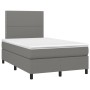 Cama box spring con colchón y LED tela marrón oscuro 120x190 cm de , Camas y somieres - Ref: Foro24-3270191, Precio: 388,95 €...