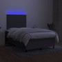Cama box spring con colchón y LED tela marrón oscuro 120x190 cm de , Camas y somieres - Ref: Foro24-3270191, Precio: 388,95 €...