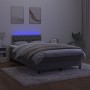 Cama box spring colchón y LED terciopelo gris oscuro 120x190 cm de , Camas y somieres - Ref: Foro24-3270172, Precio: 381,89 €...